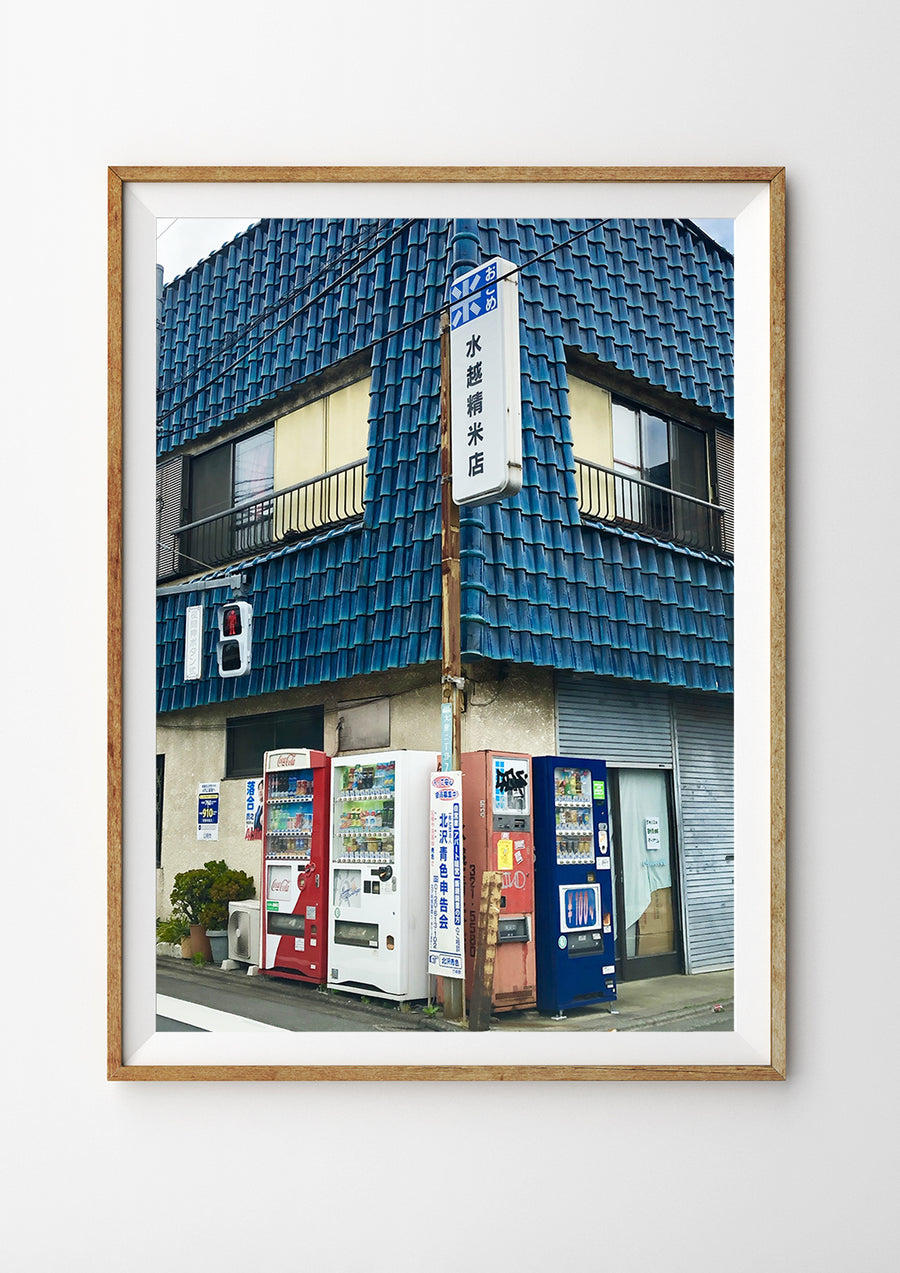 House with a blue roof